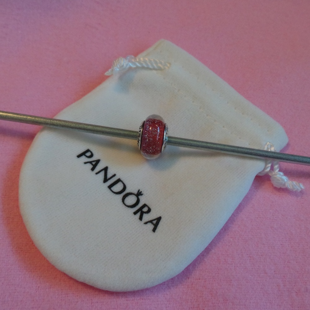 Pandora Disney Princess Anna Med Pink Glow Murano